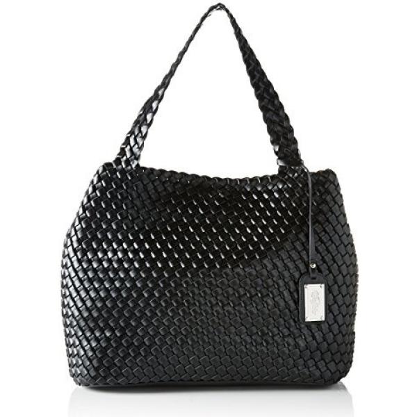 Borsa a tracolla in pelle nero Buffalo nero