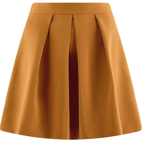 Gonna forma svasata con pieghe giallo Oodji Ultra giallo
