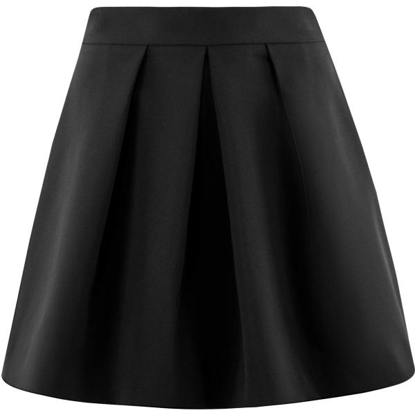 Gonna forma svasata con pieghe nero Oodji Ultra nero