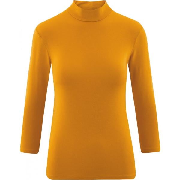Maglione collo a dolcevita aderente giallo Oodji Ultra giallo