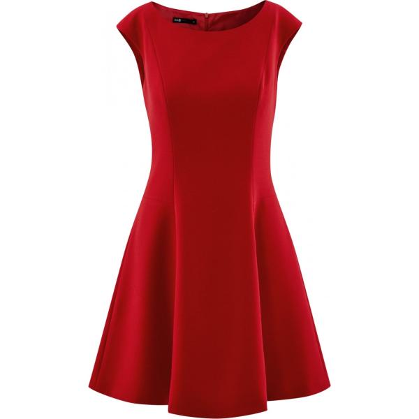 Vestito con scollo aderente rosso Oodji Ultra rosso