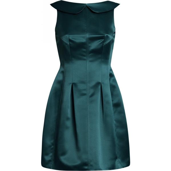 Vestito mini con scollo e zip in raso aderente verde Oodji Ultra verde