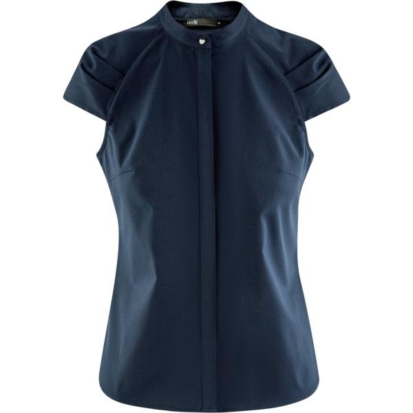 Camicia manica raglan collo coreana a maniche corte aderente blu Oodji Ultra blu