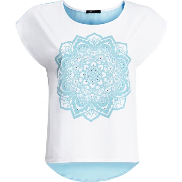 T-shirt con stampa chiffon aderente bianco Oodji Ultra bianco con stampe
