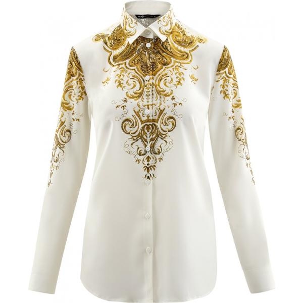 camicie Oodji Collection bianco con stampe