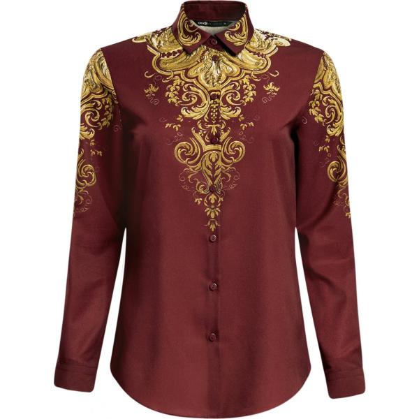 camicie Oodji Collection rosso con stampe