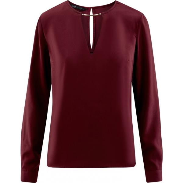 Camicetta a goccia con stampa tinta unita rosso Oodji Collection rosso tinta unita