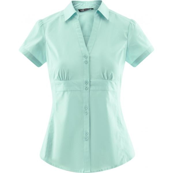 Camicia con scollo aderente turchese Oodji Ultra blu