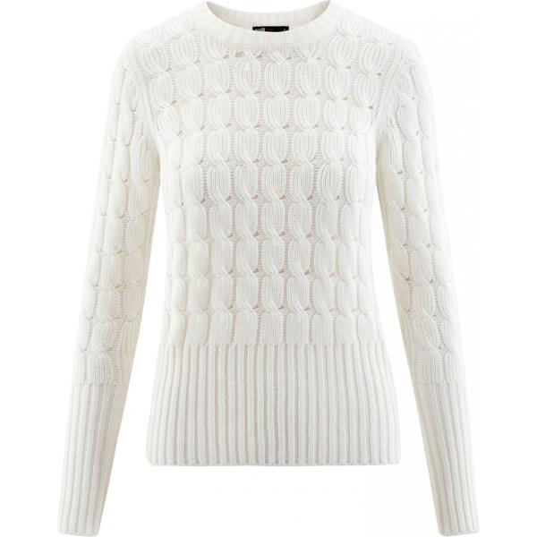 Maglione a trecce aderente bianco Oodji Ultra bianco