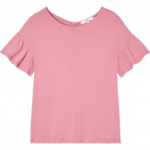 T-shirt maxi con scollo a maniche corte con volant elasticizzato rosa Find rosa
