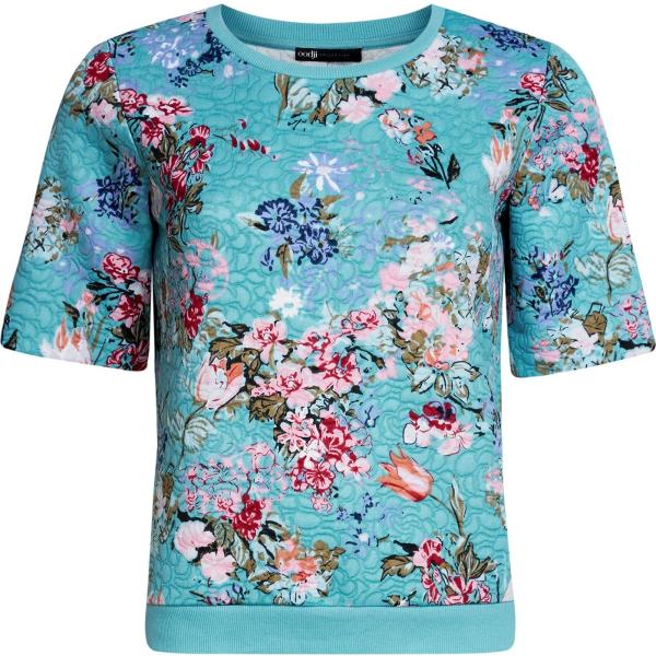 Maglioncino con stampa e scollo a maniche corte blu Oodji Collection blu con stampe