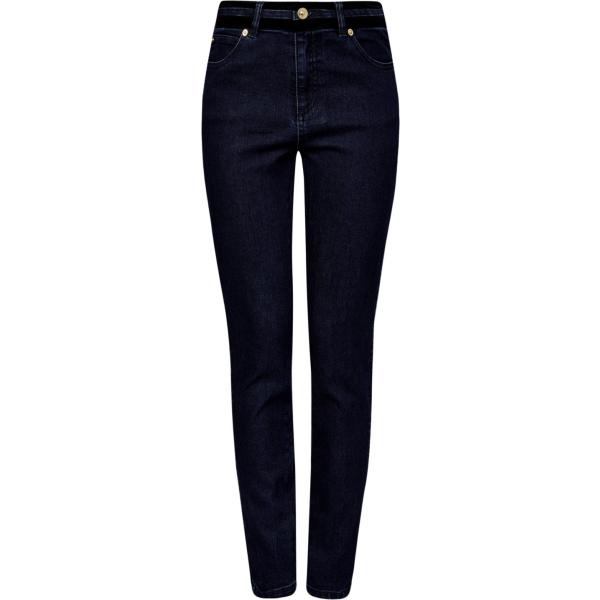 Jeans slim fit in velluto aderente blu Oodji Ultra blu a righe