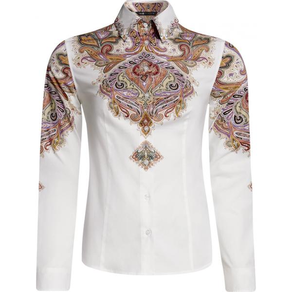 Camicetta con stampa aderente bianco Oodji Collection bianco con stampe