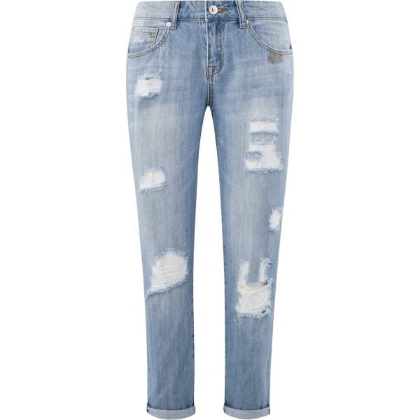 Jeans boyfriend effetto strappato aderente blu Oodji Ultra blu