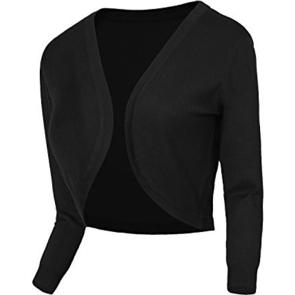 Bolero lavorato a maglia con bottoni Urban GoCo nero