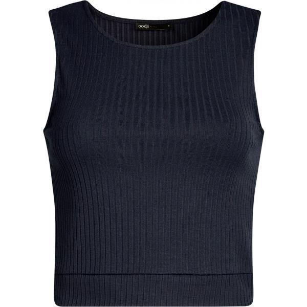 Top a coste crop aderente blu Oodji Ultra blu