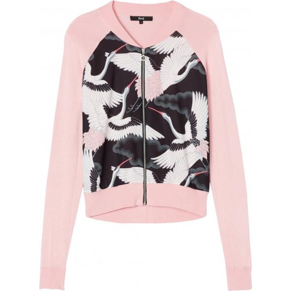 Bomber jersey Find rosa con stampe