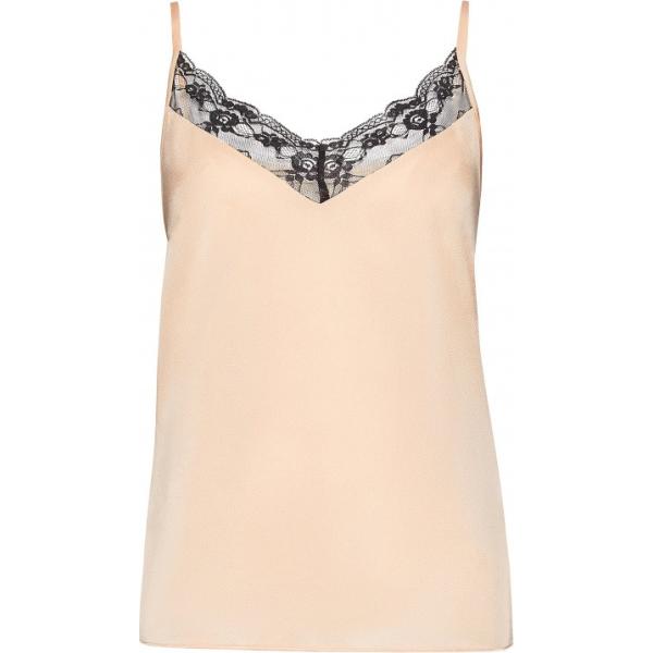 Canottiera con pizzo e spalline beige Find