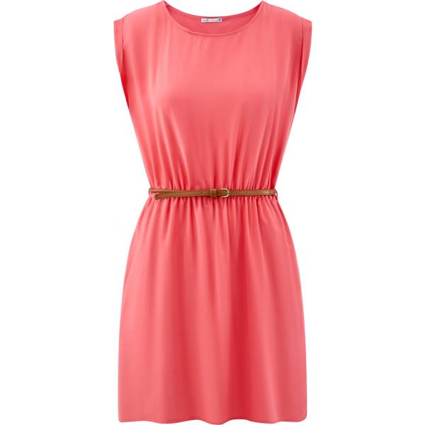 Vestito con cintura aderente rosa Oodji Ultra rosa