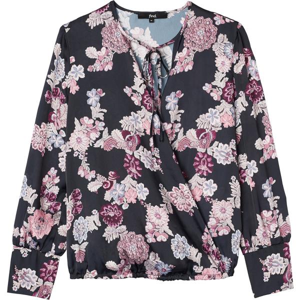 blusa Find. nero a fiori