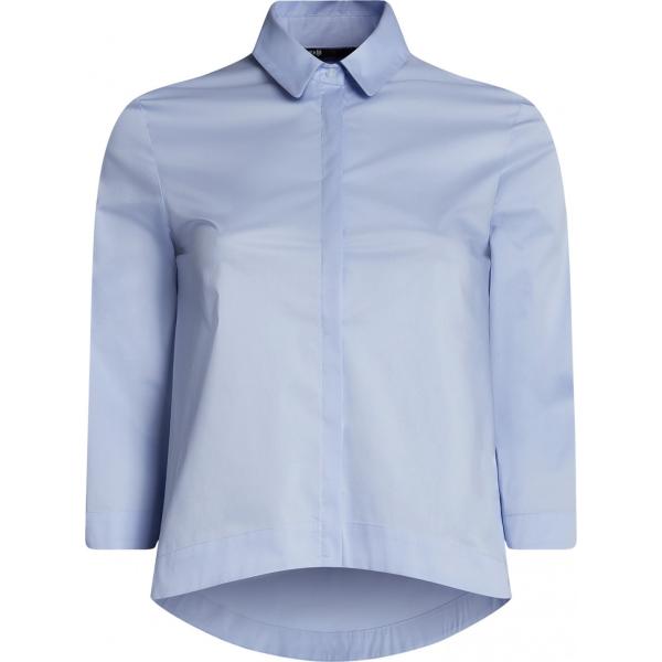Camicia forma asimmetrica aderente blu Oodji Ultra blu