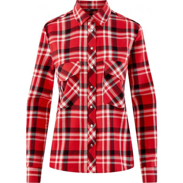 Camicia a quadri con tasche rosso Oodji Ultra rosso a quadri