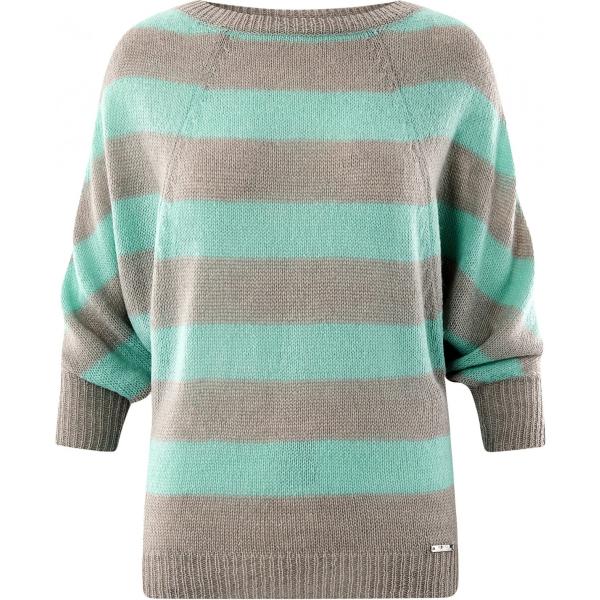 Maglione a righe in mohair turchese Oodji Collection blu a righe