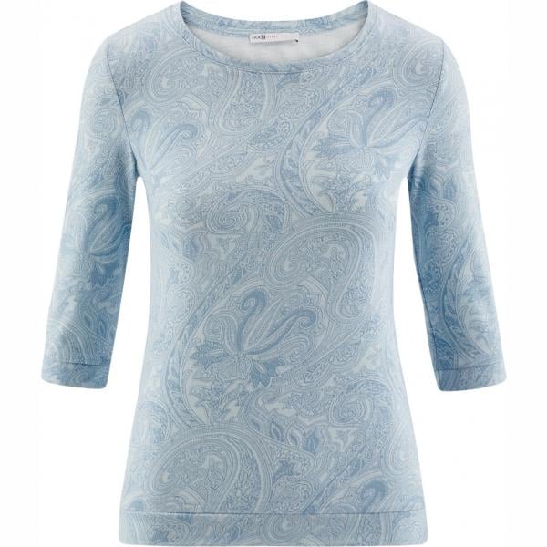 Maglia sport con stampa girocollo aderente blu Oodji Ultra blu con stampe