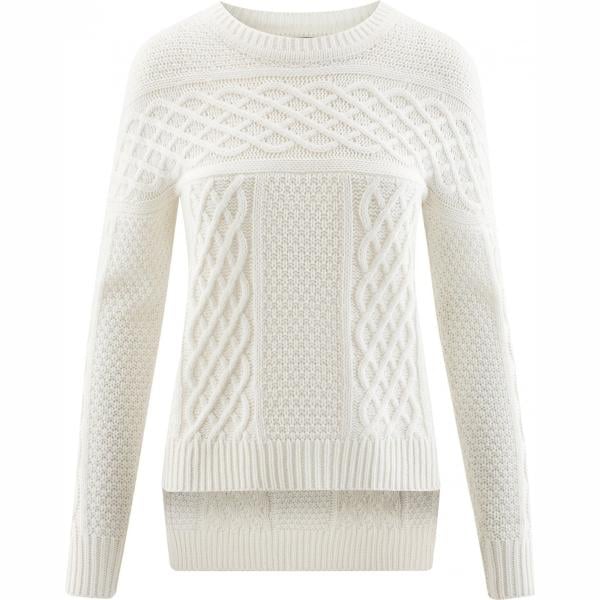 Maglione lavorato a maglia aderente bianco Oodji Ultra bianco