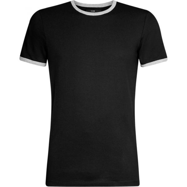 T-shirt contrasto aderente nero Oodji Ultra nero
