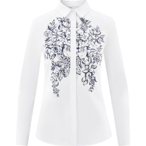 camicie Oodji Ultra bianco con stampe