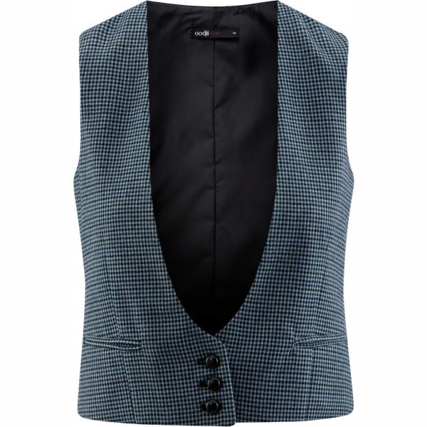 Gilet a panciotto scollatura profonda con tasche blu Oodji Ultra blu
