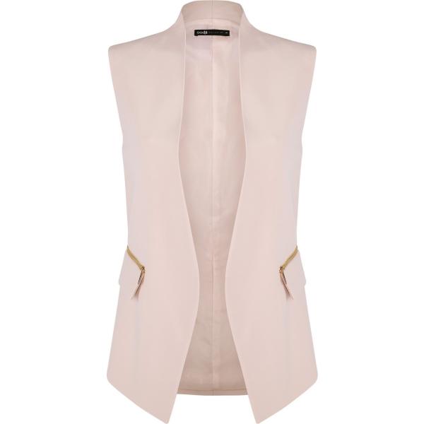Gilet a panciotto con scollo e zip aderente beige Oodji Collection