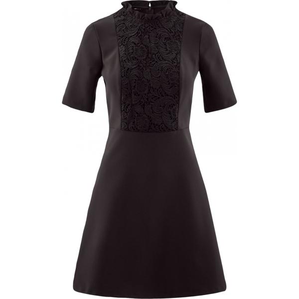 Vestito con pizzo aderente nero Oodji Ultra nero