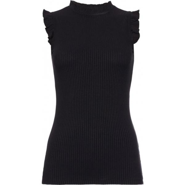 Maglia con ruches e scollo senza maniche aderente nero Find nero