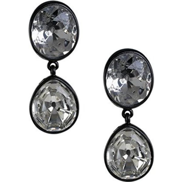 Orecchini in placcato argento bianco Kenneth Jay Lane grigio