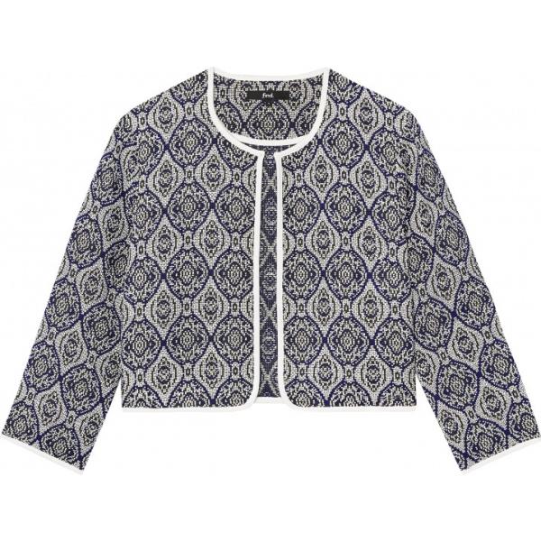 Giacca a maniche lunghe cropped jacquard blu Find. blu