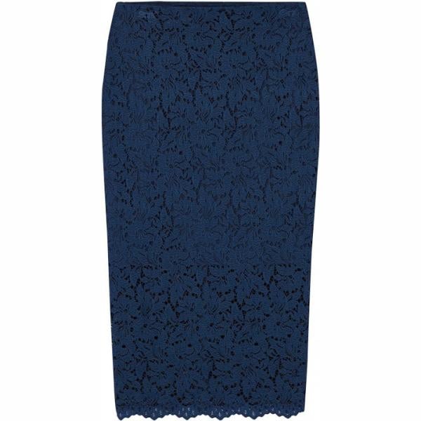 Gonna midi con pizzo aderente blu Find blu