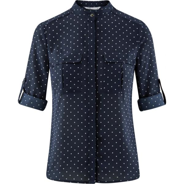 Camicetta chiffon aderente blu Oodji Ultra blu
