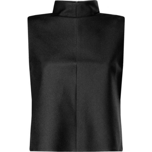 Top taglio dritto con zip aderente nero Oodji Ultra nero