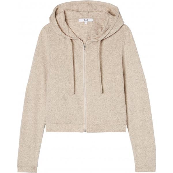 Felpa con cappuccio a maniche lunghe con zip beige Find
