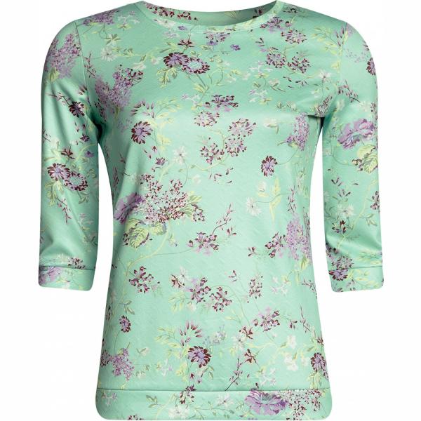Maglia con scollo aderente verde Oodji Ultra verde a fiori