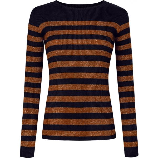 Maglione a righe aderente marrone Oodji Ultra marrone a righe