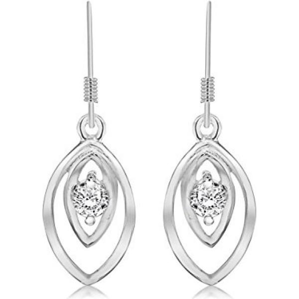 Orecchini pendenti con zirconia in sterling 925 ipoallergenico argento e bianco Tuscany Silver grigio