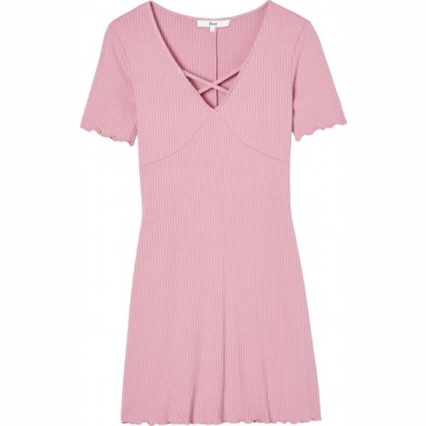 Vestito con scollo a maniche corte jersey rosa Find rosa