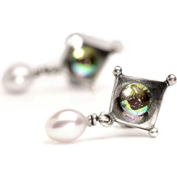 Orecchini in argento 925 Trollbeads grigio