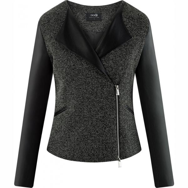 Giacca con zip in in maglia nero Oodji Collection nero