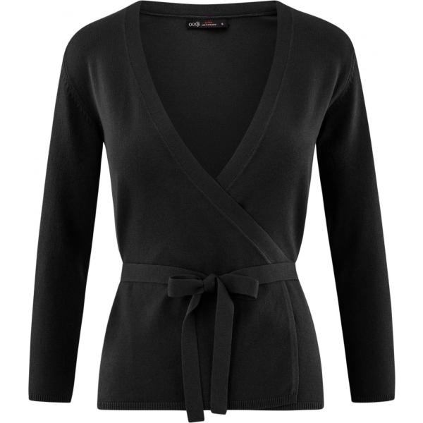 Cardigan a portafoglio in in maglia aderente nero Oodji Ultra nero