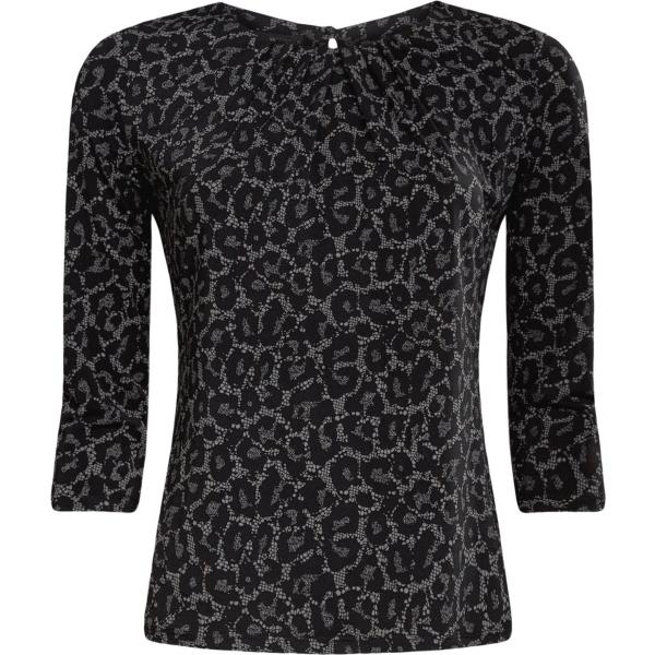 T-shirt con stampa e scollo aderente nero Oodji Collection nero con stampe
