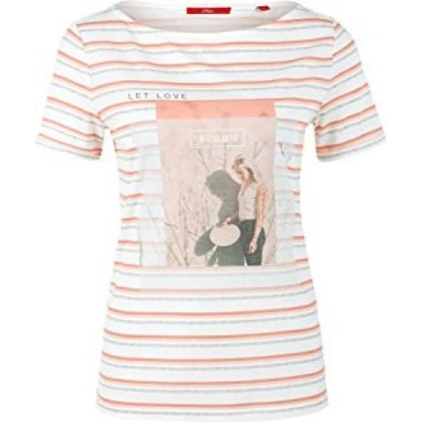 t-shirt S.Oliver bianco con stampe